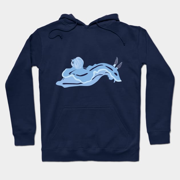 Blue nudibranch Hoodie by Poulpimousse